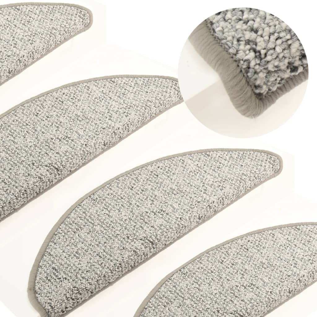 Berkfield Carpet Stair Treads 15 pcs Light Grey 65x21x4 cm