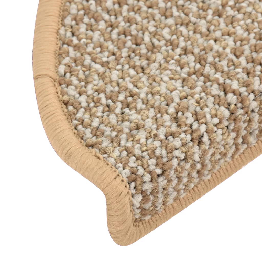 Berkfield Carpet Stair Treads 15 pcs Light Brown 65x21x4 cm