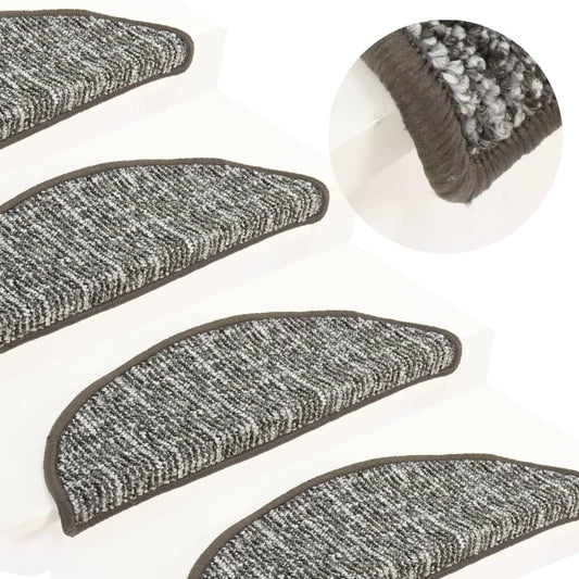 Berkfield Carpet Stair Treads 15 pcs Anthracite 56x17x3 cm