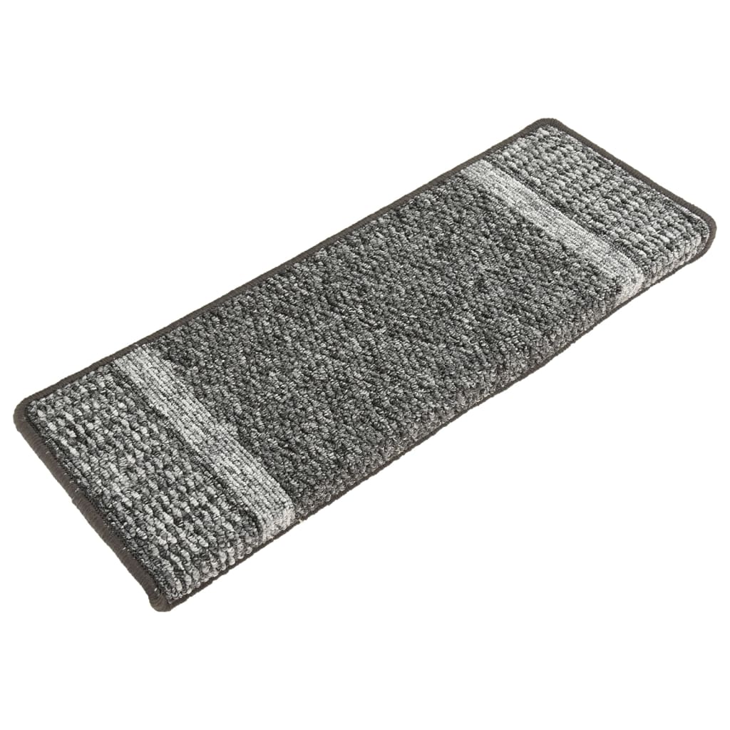 Berkfield Carpet Stair Treads Self-adhesive 15 pcs Grey 65x21x4 cm