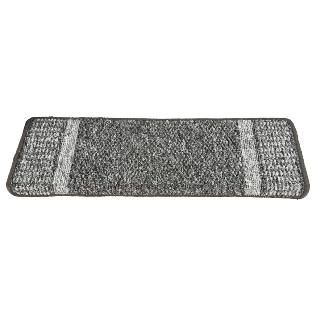 Berkfield Carpet Stair Treads Self-adhesive 15 pcs Grey 65x21x4 cm