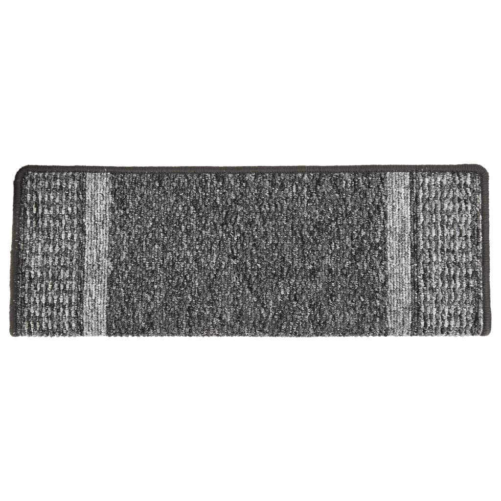 Berkfield Carpet Stair Treads Self-adhesive 15 pcs Grey 65x21x4 cm