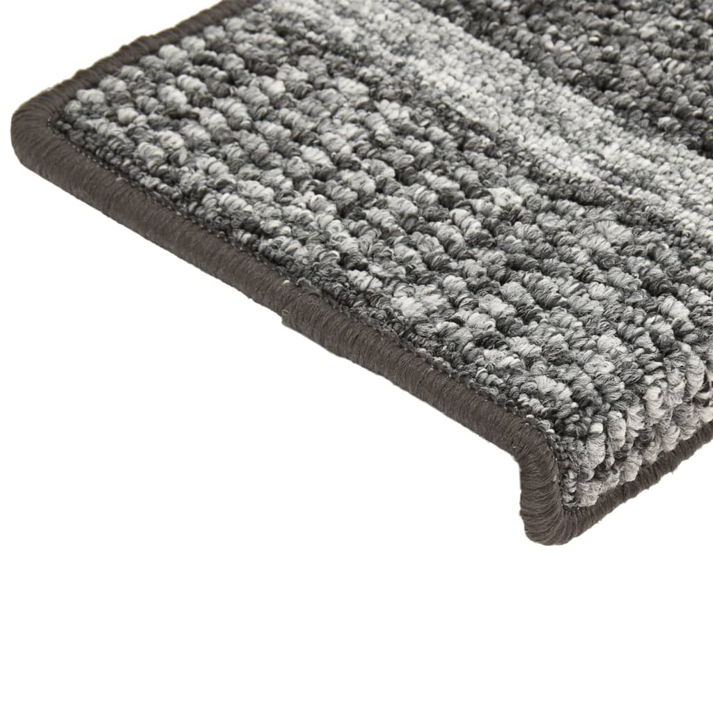 Berkfield Carpet Stair Treads Self-adhesive 15 pcs Grey 65x21x4 cm
