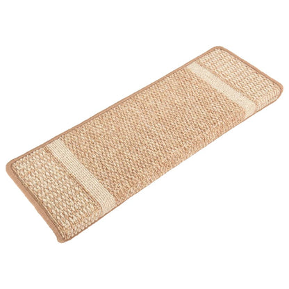 Berkfield Carpet Stair Treads Self-adhesive 15 pcs Light Brown 65x21x4 cm
