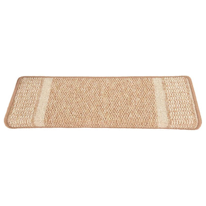 Berkfield Carpet Stair Treads Self-adhesive 15 pcs Light Brown 65x21x4 cm