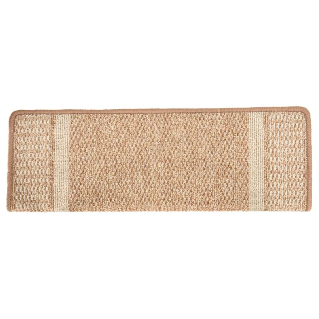 Berkfield Carpet Stair Treads Self-adhesive 15 pcs Light Brown 65x21x4 cm