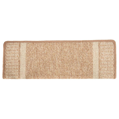 Berkfield Carpet Stair Treads Self-adhesive 15 pcs Light Brown 65x21x4 cm