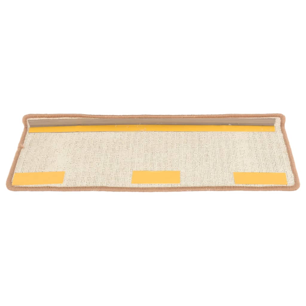 Berkfield Carpet Stair Treads Self-adhesive 15 pcs Light Brown 65x21x4 cm