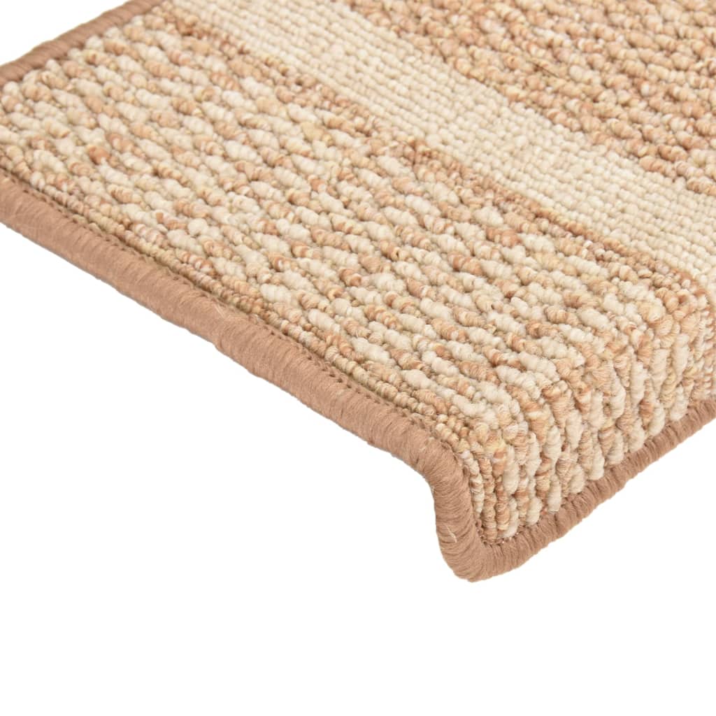 Berkfield Carpet Stair Treads Self-adhesive 15 pcs Light Brown 65x21x4 cm