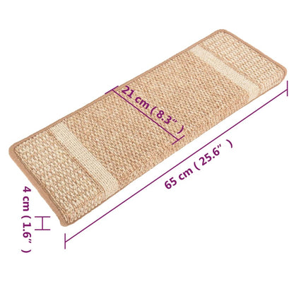 Berkfield Carpet Stair Treads Self-adhesive 15 pcs Light Brown 65x21x4 cm