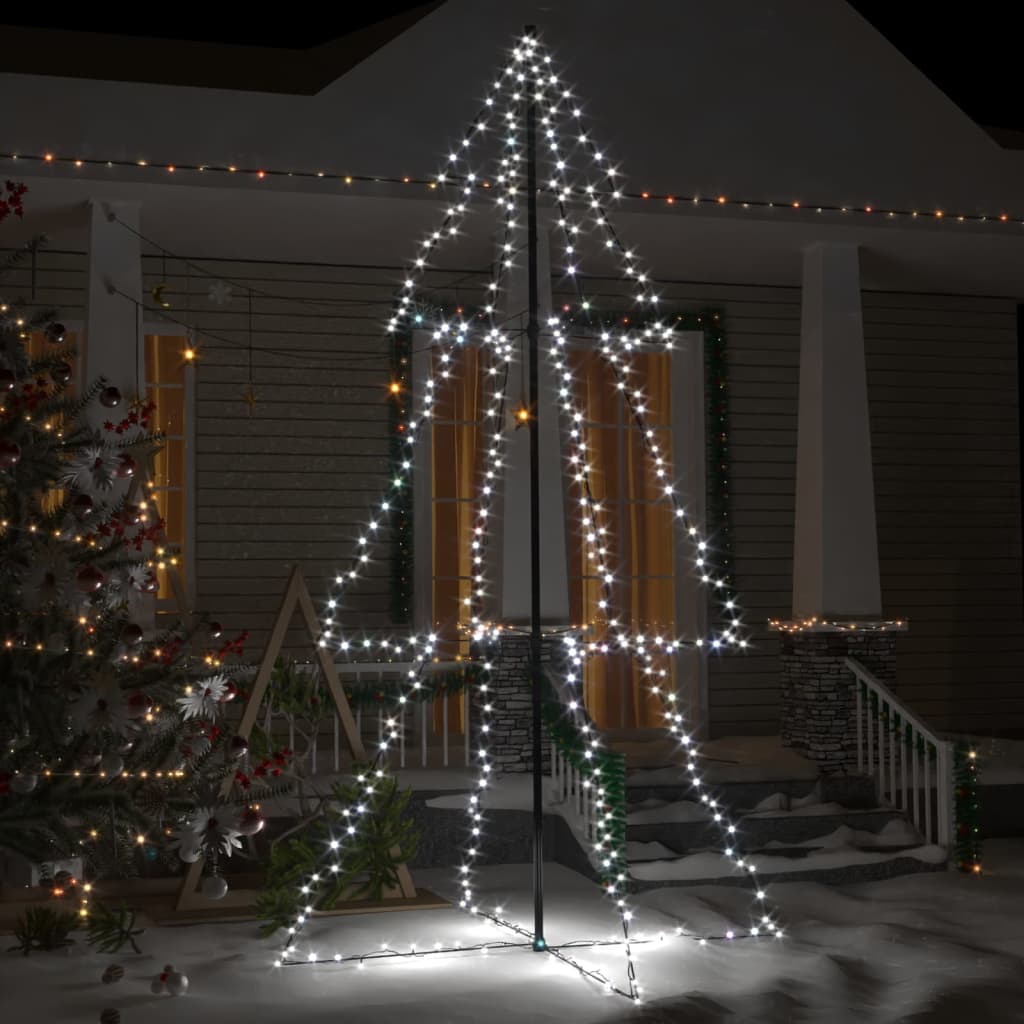 Berkfield Christmas Cone Tree 300 LEDs Indoor and Outdoor 120x220 cm