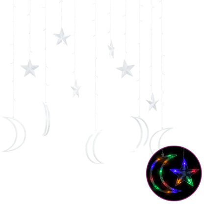 Berkfield Star and Moon Fairy Lights Remote Control 138 LED Colourful