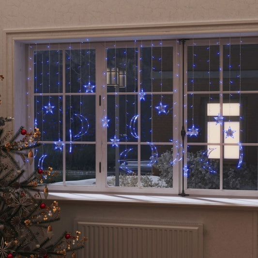 Berkfield Star and Moon Fairy Lights Remote Control 345 LED Blue
