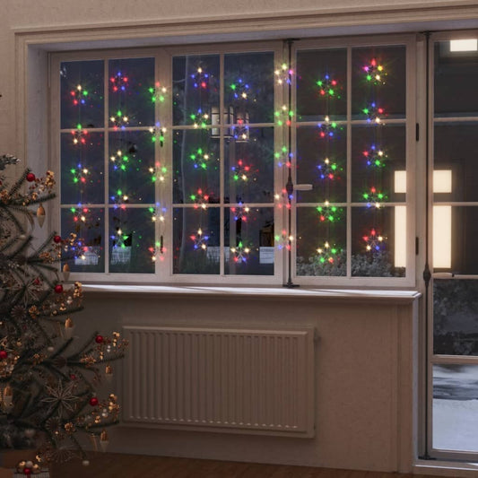 Berkfield LED Star Curtain Fairy Lights 200 LED Colourful 8 Function
