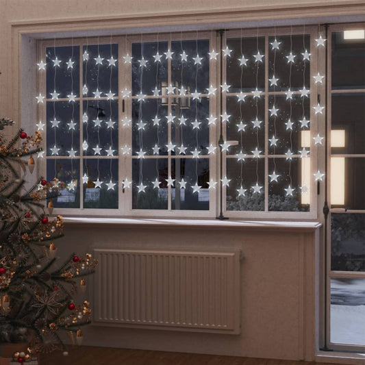 Berkfield LED Star Curtain Fairy Lights 500 LED Cold White 8 Function
