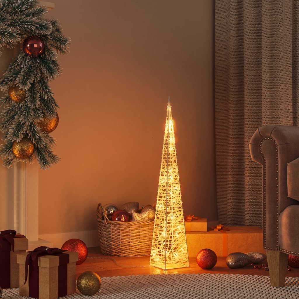 Berkfield Acrylic Decorative LED Light Cone Warm White 60 cm