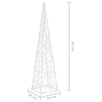Berkfield Acrylic Decorative LED Light Cone Cold White 60 cm