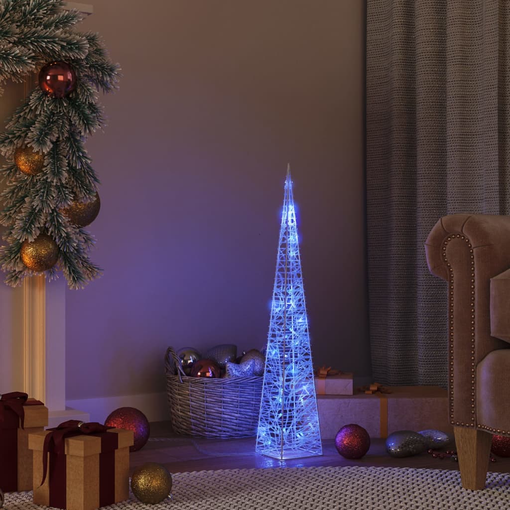 Berkfield Acrylic Decorative LED Light Cone Blue 60 cm