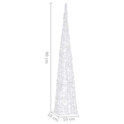 Berkfield Acrylic Decorative LED Light Cone Blue 90 cm