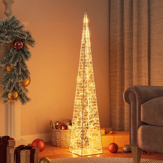 Berkfield Acrylic Decorative LED Light Cone Warm White 120 cm