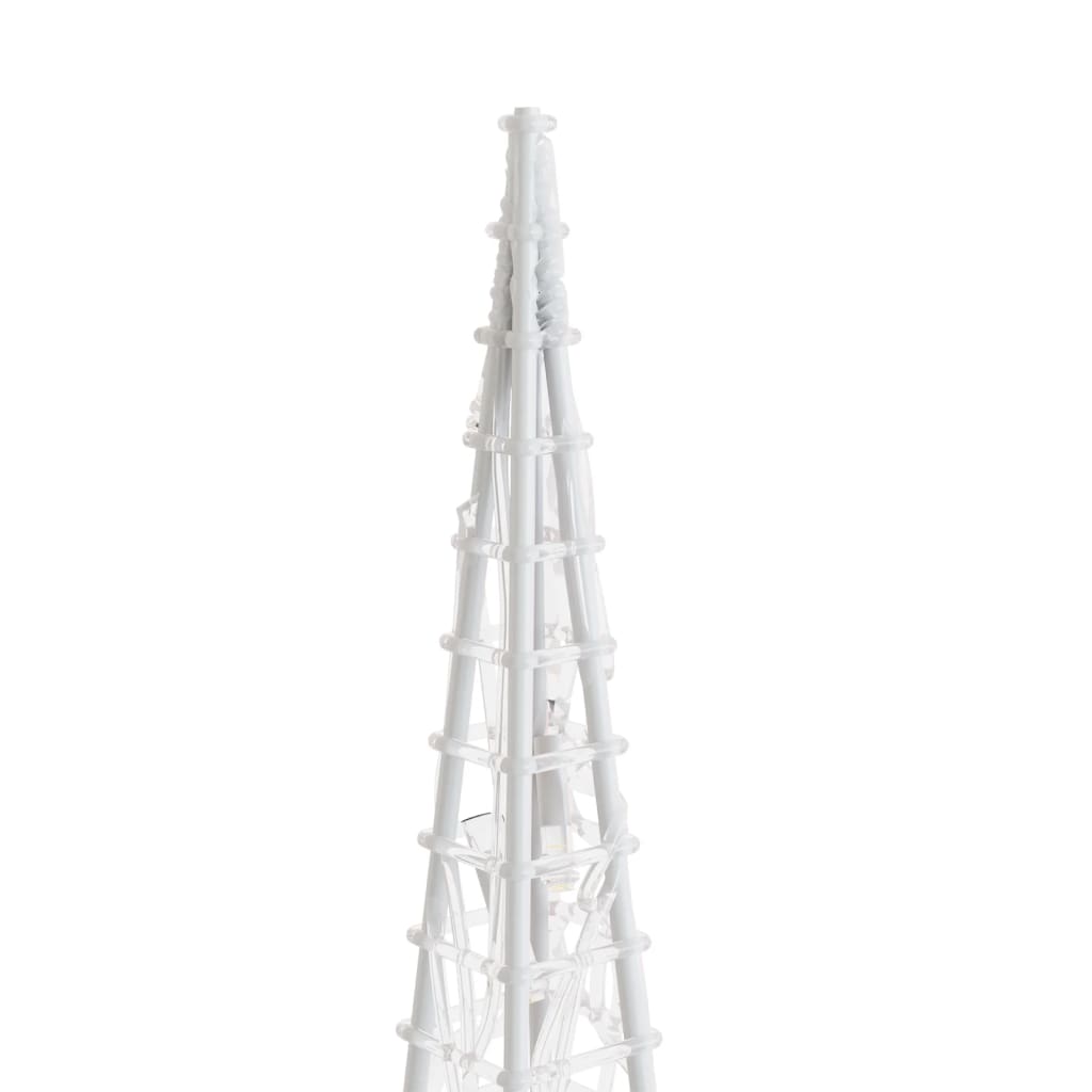 Berkfield Acrylic Decorative LED Light Cone Set Cold White 30/45/60cm