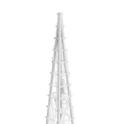 Berkfield Acrylic Decorative LED Light Cone Set Cold White 30/45/60cm
