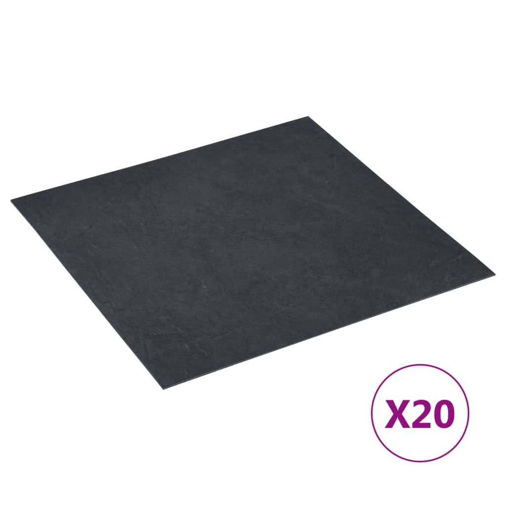 Berkfield Self-adhesive Flooring Planks 20 pcs PVC 1.86 m�__ Black Marble