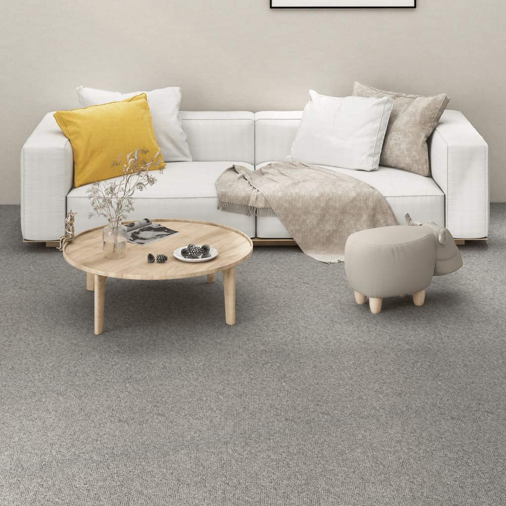 Berkfield Carpet Floor Tiles 16 pcs 4 m�__ 25x100 cm Light Grey