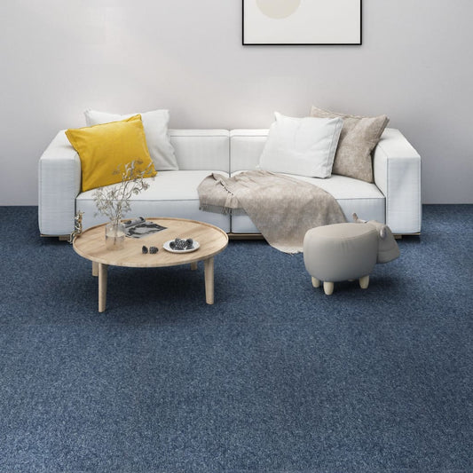Berkfield Carpet Floor Tiles 16 pcs 4 må_ 25x100 cm Blue
