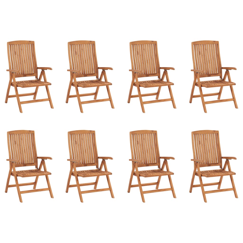 Berkfield Reclining Garden Chairs 8 pcs Solid Teak Wood