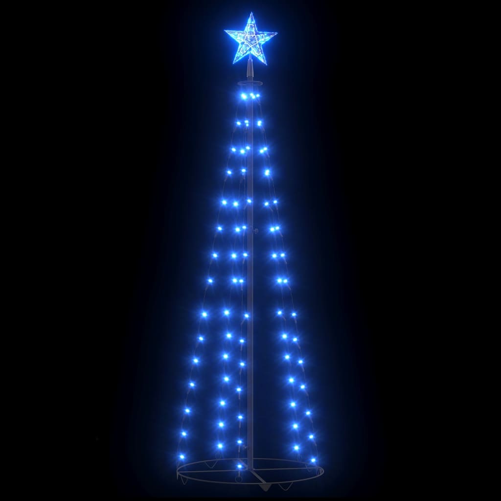 Berkfield Christmas Cone Tree Blue 70 LEDs Decoration 50x120 cm