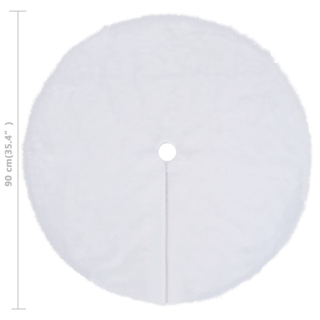 Berkfield Christmas Tree Skirt White 90 cm Faux