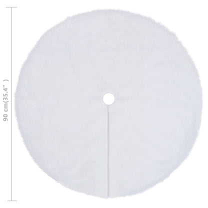 Berkfield Christmas Tree Skirt White 90 cm Faux