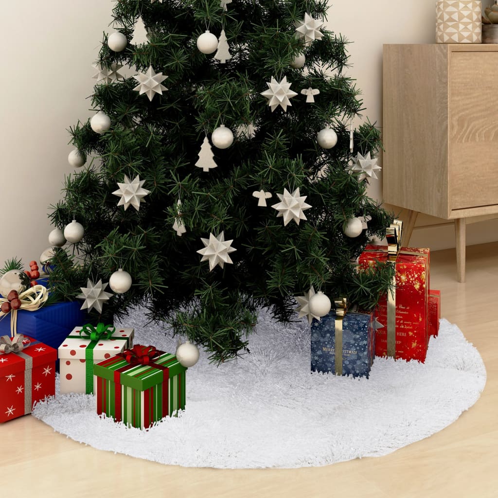 Berkfield Christmas Tree Skirt White 150 cm Faux
