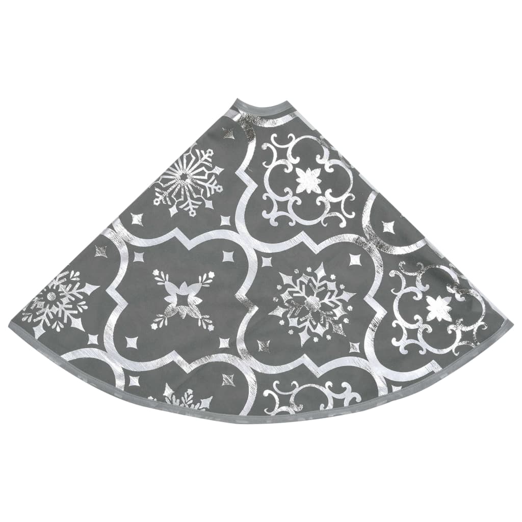 Berkfield Luxury Christmas Tree Skirt with Sock Grey 90 cm Fabric
