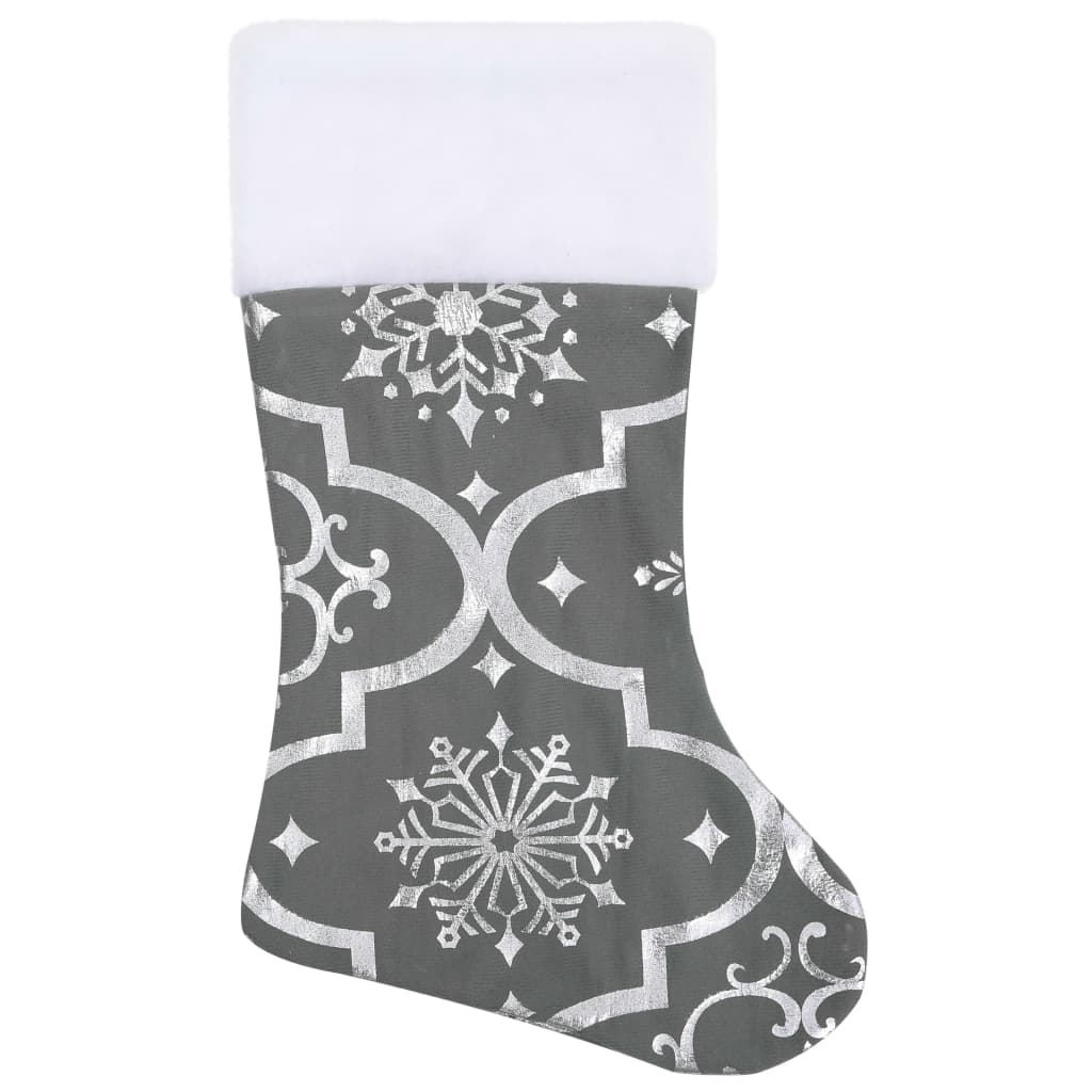 Berkfield Luxury Christmas Tree Skirt with Sock Grey 150 cm Fabric