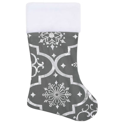Berkfield Luxury Christmas Tree Skirt with Sock Grey 150 cm Fabric