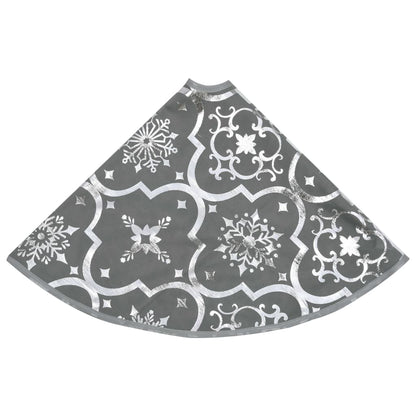 Berkfield Luxury Christmas Tree Skirt with Sock Grey 150 cm Fabric