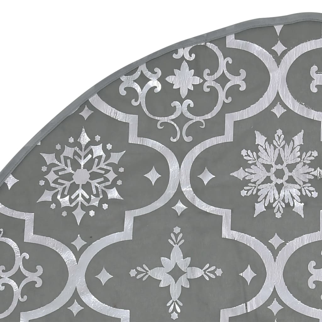 Berkfield Luxury Christmas Tree Skirt with Sock Grey 150 cm Fabric
