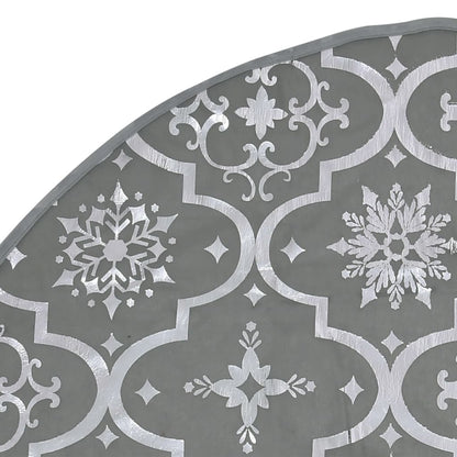 Berkfield Luxury Christmas Tree Skirt with Sock Grey 150 cm Fabric