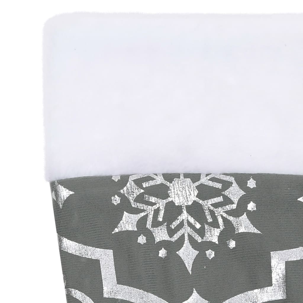 Berkfield Luxury Christmas Tree Skirt with Sock Grey 150 cm Fabric