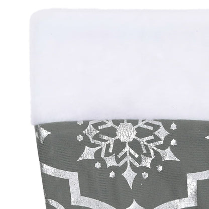Berkfield Luxury Christmas Tree Skirt with Sock Grey 150 cm Fabric