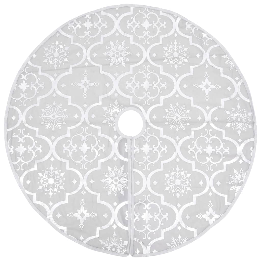 Berkfield Luxury Christmas Tree Skirt with Sock White 122 cm Fabric
