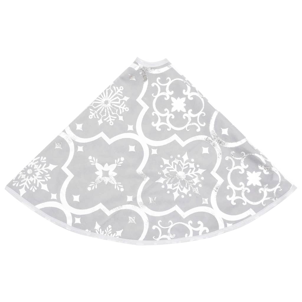 Berkfield Luxury Christmas Tree Skirt with Sock White 122 cm Fabric
