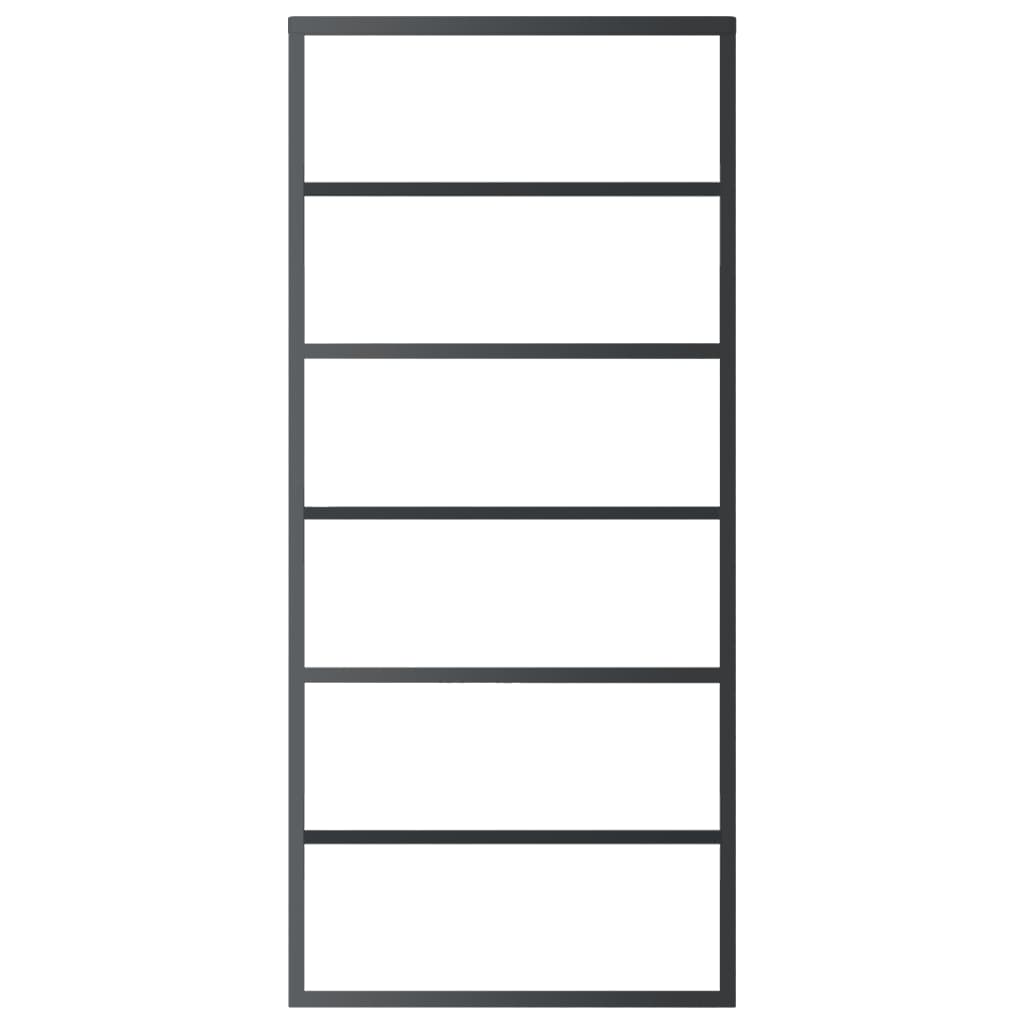 Berkfield Sliding Door ESG Glass and Aluminium 90x205 cm Black