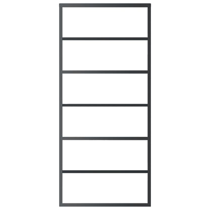 Berkfield Sliding Door ESG Glass and Aluminium 90x205 cm Black