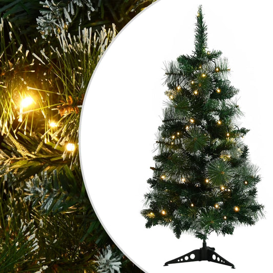 Berkfield Artificial Christmas Tree with Stand and LEDs Green 90 cm PVC