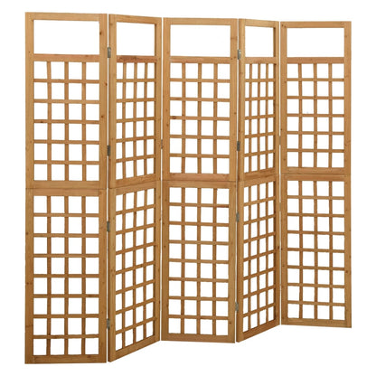 Berkfield 5-Panel Room Divider/Trellis Solid Fir Wood 201.5x180 cm