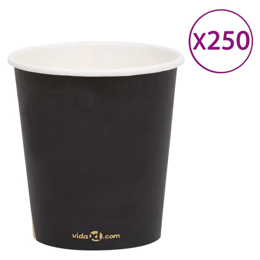 Berkfield Coffee Paper Cups 200 ml 250 pcs Black
