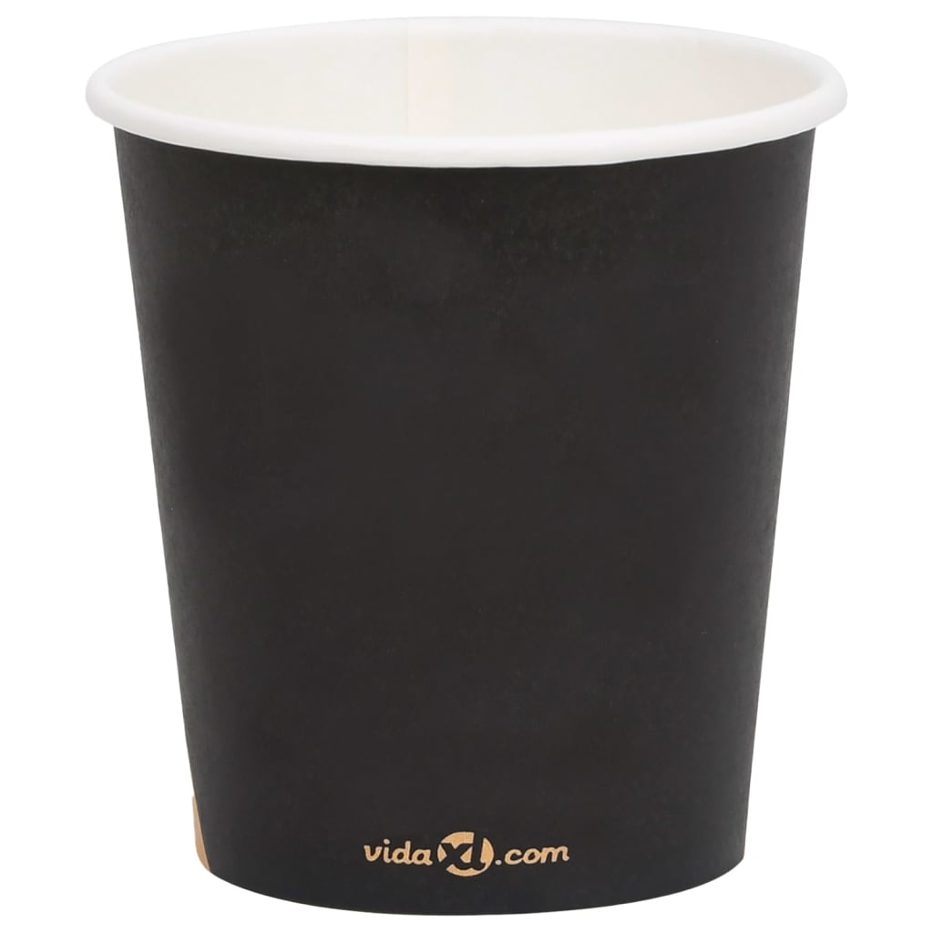 Berkfield Coffee Paper Cups 200 ml 250 pcs Black